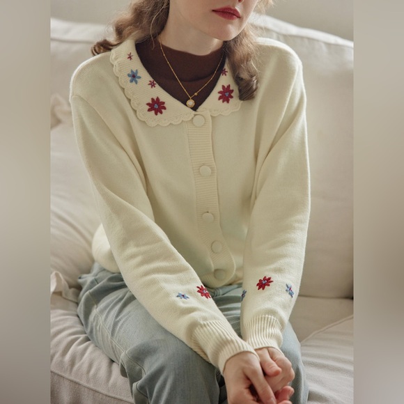 simple vintage Sweaters - Simple Retro Grace Floral Cardigan